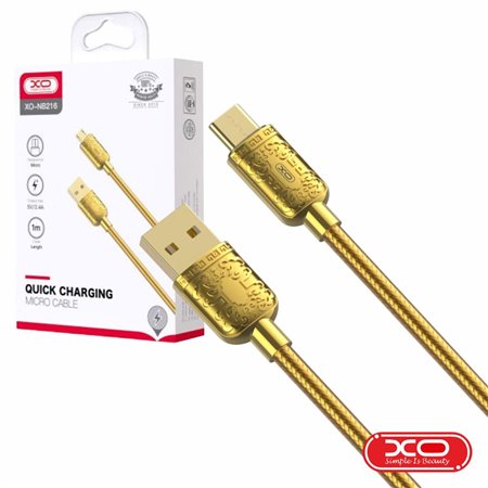 Cabo USB-A 2.0 Macho / USB-C 2.4A 1m Dourado XO