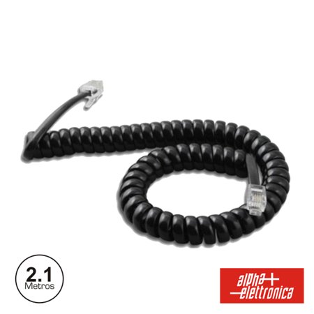 CABO TELEFONE 4P4C ESPIRAL PRETO 2.1M