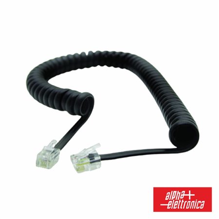 Cabo Telefone 4p4c Espiral Preto 2.1M