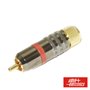 FICHA RCA MACHO POLARIZADO/AUTOSTRING DOURADO-VERMELHO