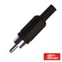 FICHA RCA MACHO PRETA PVC C/ PROTEÇÃO DE CABO