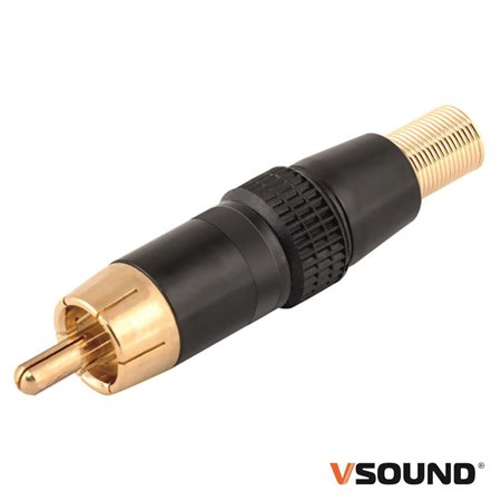 FICHA RCA MACHO PRETO METÁLICA / DOURADA VSOUND