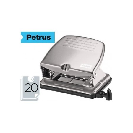 Furador Petrus 65, Capacidade 20 Folhas Cromado