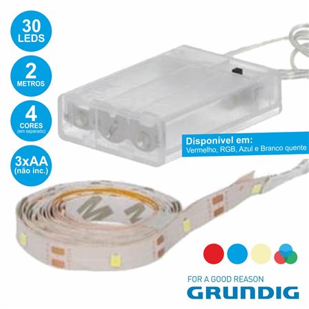 FITA 60 LEDS C/ 2M MULTICORES IP20 GRUNDIG