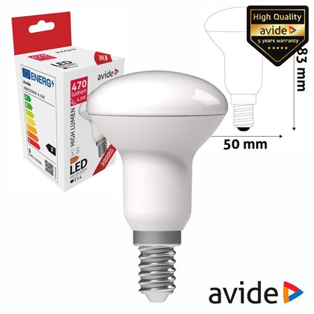 Lâmpada LED E14 R50 4.9W 230V 3000k 470lm AVIDE