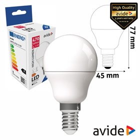 Lâmpada LED E14 Globo G45 4.5W 230V 6400K 470lm AVIDE