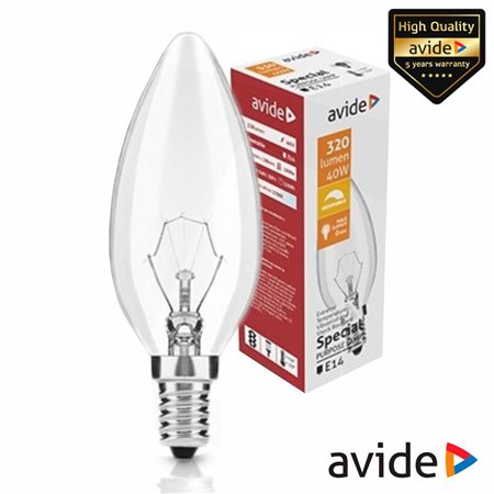 Lâmpada E14 40W Vela 2700K 320lm AVIDE