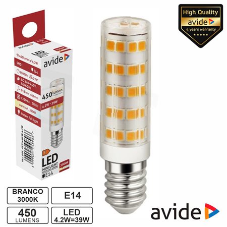 Lâmpada LED E14 JD 4.2W 230V 3000K 450lm AVIDE