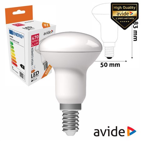 Lâmpada LED E14 R50 4.9W 230V 4000k 470lm AVIDE