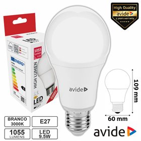 Lâmpada LED E27 Globo A60 9.5W 230V 3000K 1055lm AVIDE