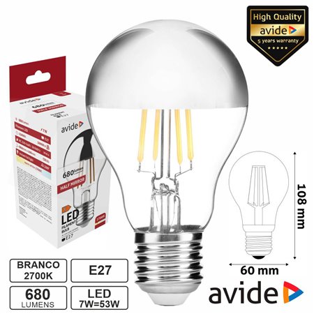 Lâmpada LED E27 HF Globo Filamento 7W 230V 2700K 806lm AVIDE