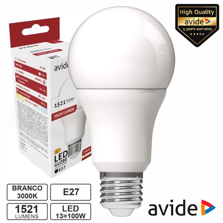 Lâmpada LED E27 Globo A60 13W 230V 3000K 1521lm AVIDE