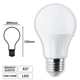 LÂMPADA E27 10W80W 230V LED GLOBO BRANCO QUENTE 800LM LÂMPADA E27 10W80W 230V LED GLOBO BRANCO QUENTE 800LM