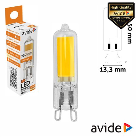 Lâmpada LED COB G9 2W 230V 4000K 200lm AVIDE