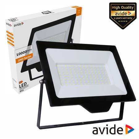 Foco LED 100W 230V 4000K 10000lm Preto IP65 AVIDE