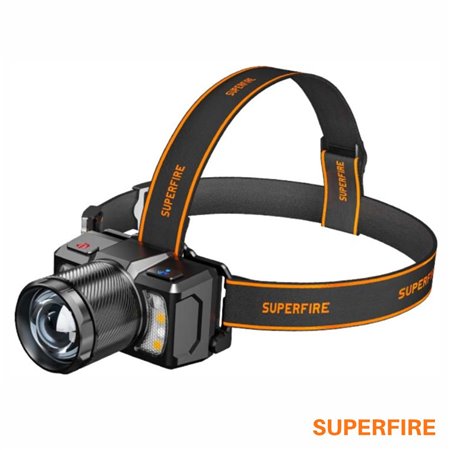 Lanterna de Cabeça 15W 700lm IP43 Zoom SUPERFIRE