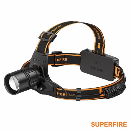 Lanterna de Cabeça 20W 2000lm IP32 Zoom SUPERFIRE