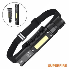 Lanterna de Cabeça 2em1 5W 200lm SUPERFIRE Lanterna de Cabeça 2em1 5W 200lm SUPERFIRE