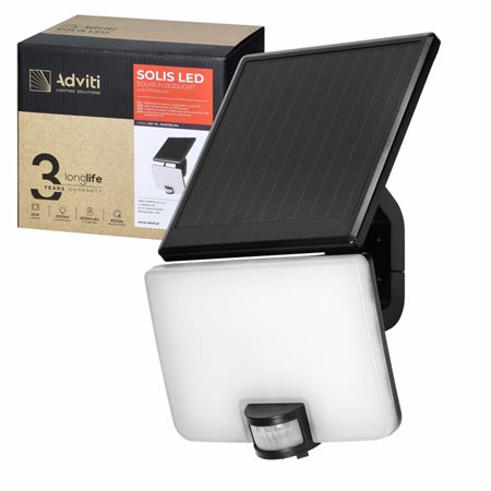 Candeeiro Solar LED 5W IP65 C/ Sensor Movimentos PIR ADVITI