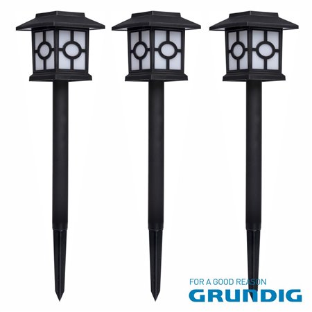 Conjunto 3 Candeeiros LED de Jardim Com Painel Solar GRUNDIG