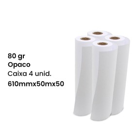 Rolo Plotter 610mmx50mx50/80g - Caixa de 4 unidades