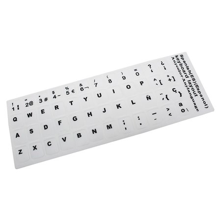 Etiqueta para Teclado Castellano Branco com Letras Pretos