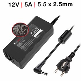 Carregador 12V 5A 60W 5.5X2.5 mm | Tv e Otros Aparatos Etc...