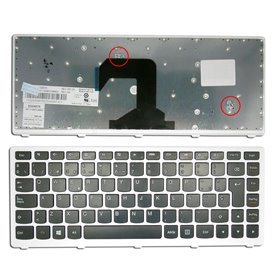 Teclado para Portatil Lenovo S400 Preto com Estrutura Branco