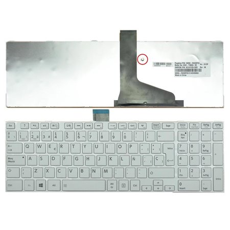 Teclado para Portatil Toshiba Satellite L850, L950 C855 Pscbye-04500Rit Branco