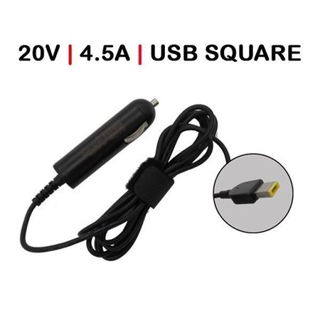 Carregador de Carro para Portatil Lenovo 20V 4.5A USB Square 90W