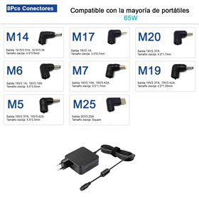 Carregador Universal de Parede Ultra Portable 65W 8Tips