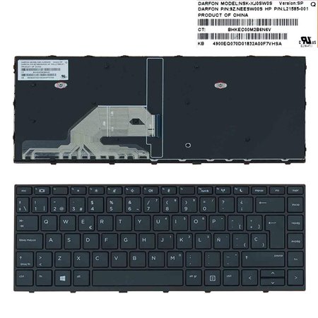 Teclado para Portatil HP ProBook 430 G5 440 G5 445 G5 Preto com Estrutura