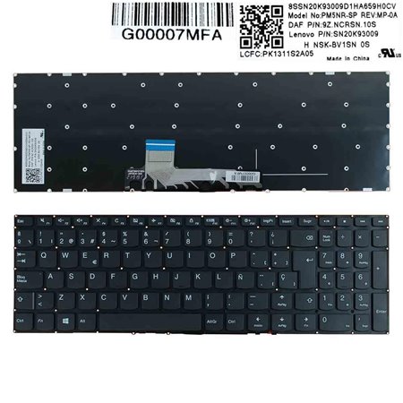 Teclado para Portatil Lenovo IdeaPad 310S-15Isk 510S-15Isk 310S-15Ikb Preto Sem Estrutura