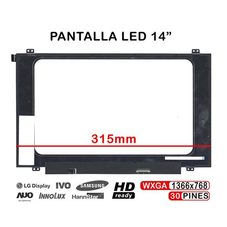 Ecrã LED de 14" para Portatil Nt140Whm-N44 Nt140Whm-N44 V8.0 315mm