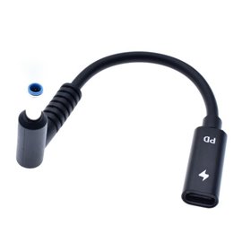 Adaptador USB-C Fêmea a 4.5X3.0mm Macho 65W de 15Cm Adaptador USB-C Fêmea a 4.5X3.0mm Macho 65W de 15Cm