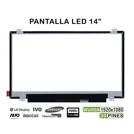 Ecrã LED de 14" para Portatil B140Htn01.0 B140Htn01.1 B140Htn01.2