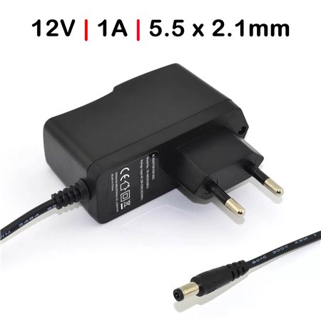 Carregador para Tiras de LED Roteadores Câmeras de Segurança 12V 1A 5.5X2.1mm