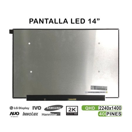 Ecrã LED de 14" para Portatil Nv140Drm-N61 2K 40 Pines