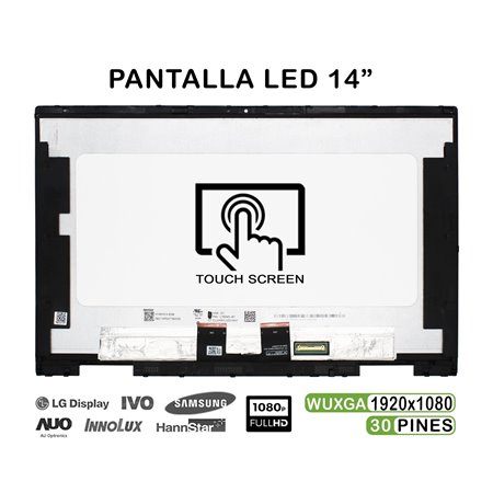 Ecrã LED Tátil 14" para Portatil HP Pavilion X360 14-Dy 14M-By