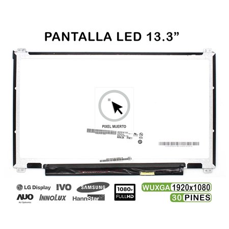 Ecrã LED de 13.3" para Portatil N133Hce-Eaa FHD 30 Pines Pixel Morto