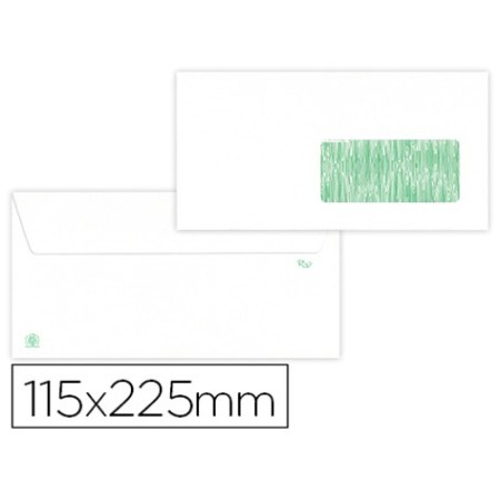 Envelope Branco 115X225 Mm Janela Direita Aba Tira de Silicone Papel Reciclado 90 Gr Caixa de 500 Unidades