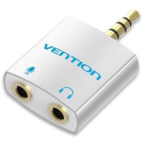 Adaptador Audio Vention BDBW0, Jack 3.5 Macho - 2x Jack 3.5 Fêmea, Branco Adaptador Audio Vention BDBW0/ Jack 3.5 Macho - 2x Jack 3.5 Fêmea/ Branco
