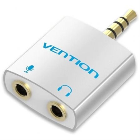 Adaptador Audio Vention BDBW0/ Jack 3.5 Macho - 2x Jack 3.5 Fêmea/ Branco