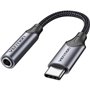 Adaptador Audio Vention BGMHA/ Jack 3.5 Fêmea - USB Tipo-C Macho/ 10cm/ Cinza