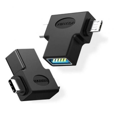 Adaptador USB 3.0 Vention CDIB0/ USB Tipo-C Macho - MicroUSB Macho