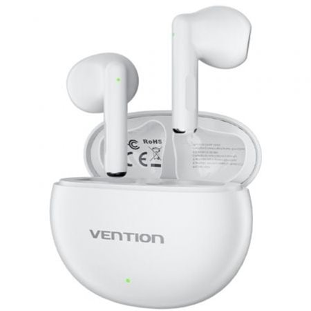 Auriculares Bluetooth Vention ELF 06 NBKW0 com caixa de carregamento/ Autonomía 6h/ Brancos