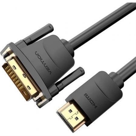 Cabo Conversor Vention ABFBF/ DVI Macho - HDMI Macho/ 1m/ Preto