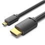 Cabo Micro HDMI 2.0 4K Vention AGIBH/ HDMI Macho - Micro HDMI Macho/ 2m/ Preto