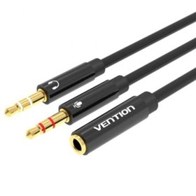 Cabo Stereo Vention BBTBY, 2x Jack 3.5 Macho - Jack 3.5 Fêmea, 30cm, Preto Cabo Estéreo Vention BBTBY/ 2x Jack 3.5 Macho - Jack 3.5 Fêmea/ 30cm/ Preto