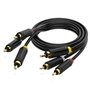 Cabo Estéreo Vention BCABH/ 3x RCA Macho - 3x RCA Macho/ 2m/ Preto